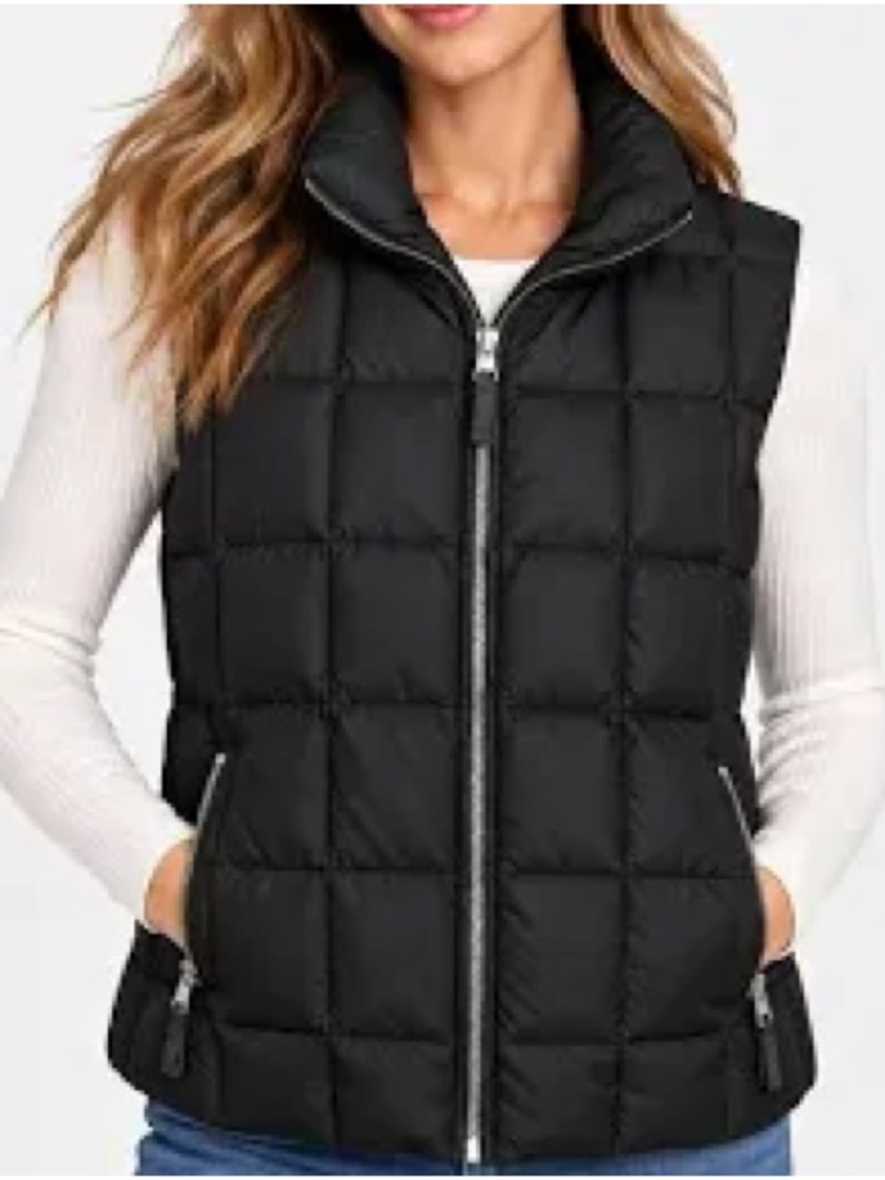 GAP Black Quilted Puffer Vest with Zip Front